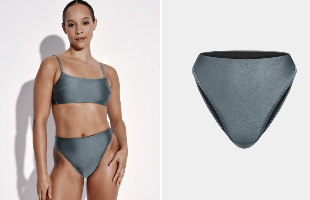  Knix Leakproof Shimmer High Cut Bikini.